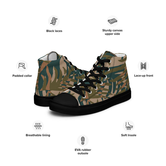 Congo Grasslands CAMO Mens high top canvas shoes - High Top Canvas Shoes