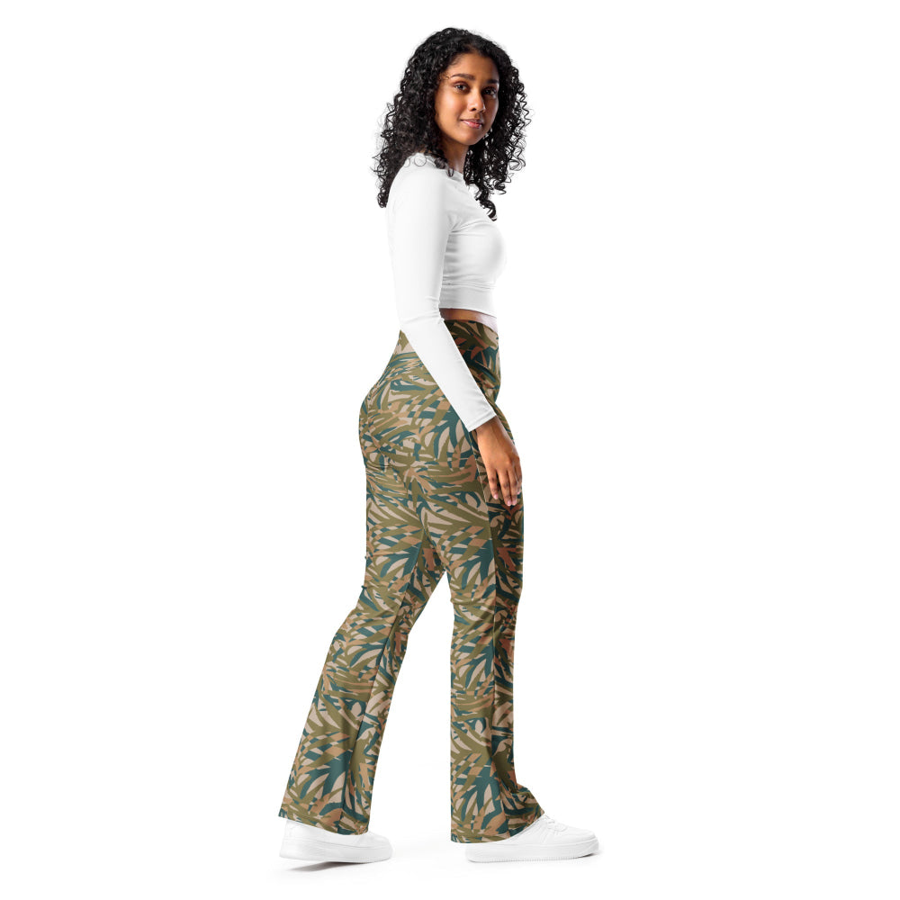 Congo Kin Presidential Guard Grasslands CAMO Flare leggings - Womens Leggings