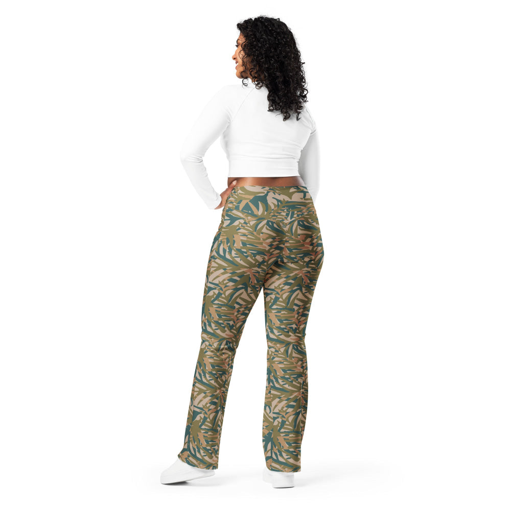 Congo Kin Presidential Guard Grasslands CAMO Flare leggings - Womens Leggings