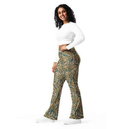 Congo Kin Presidential Guard Grasslands CAMO Flare leggings - Womens Leggings