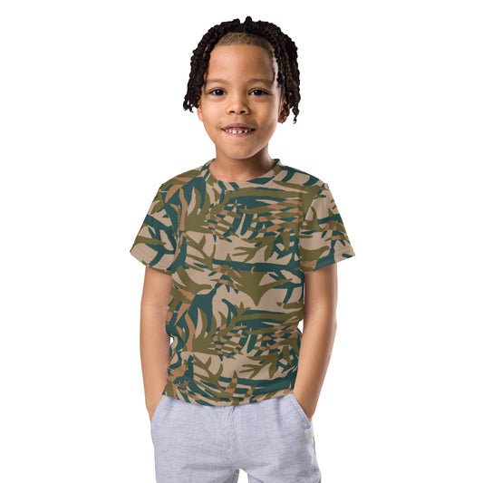 Congo Kin Presidential Guard Grasslands CAMO Kids crew neck t-shirt - 2T - Crew Neck T-shirt