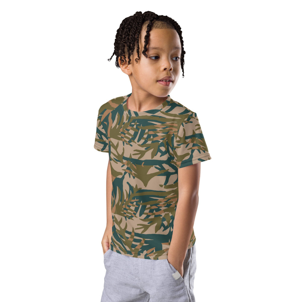 Congo Kin Presidential Guard Grasslands CAMO Kids crew neck t-shirt - Crew Neck T-shirt