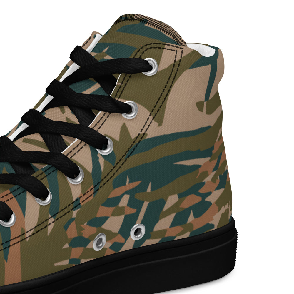 Congo Kin Presidential Guard Grasslands CAMO Men’s high top canvas shoes - Mens High Top Canvas Shoes