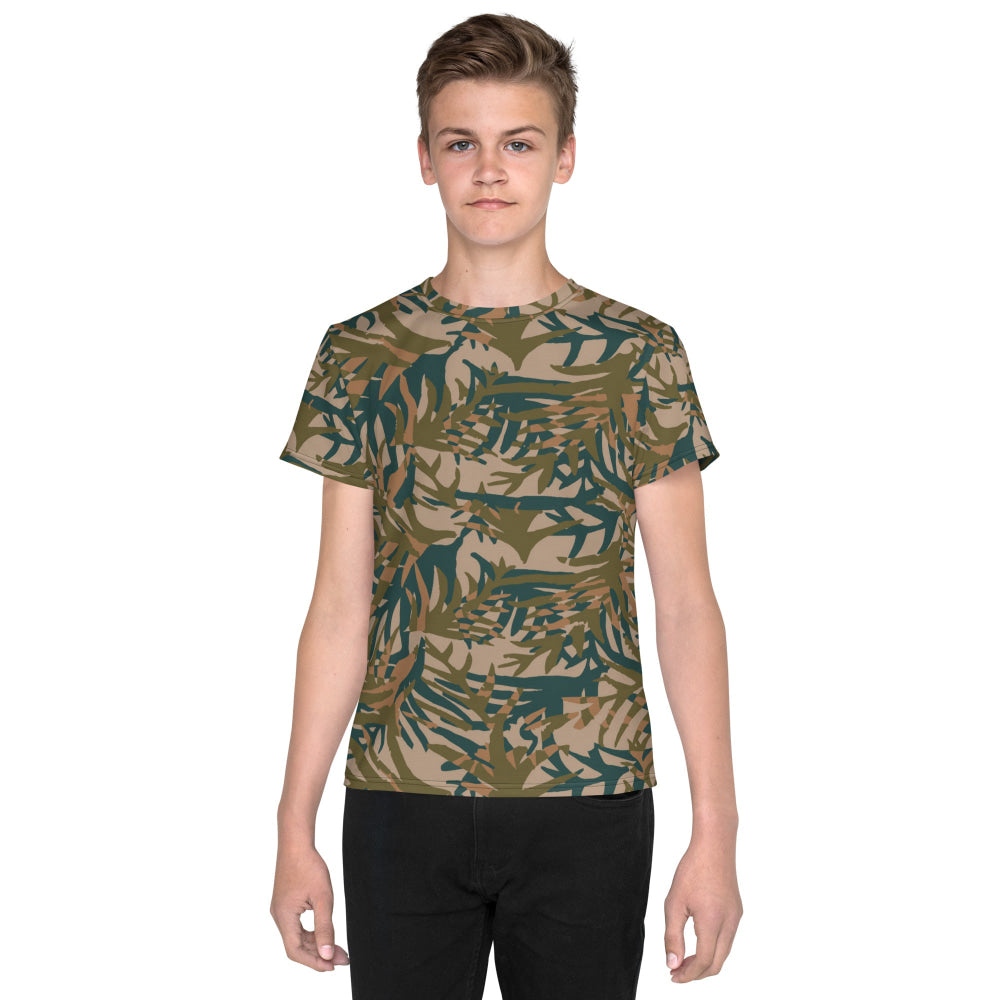 Congo Kin Presidential Guard Grasslands CAMO Youth crew neck t-shirt - 8 - Crew Neck T-shirt