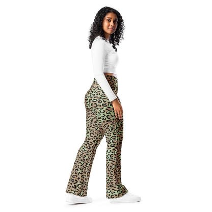 Congo (Zaire) Leopard Spot CAMO Flare leggings - Womens Leggings