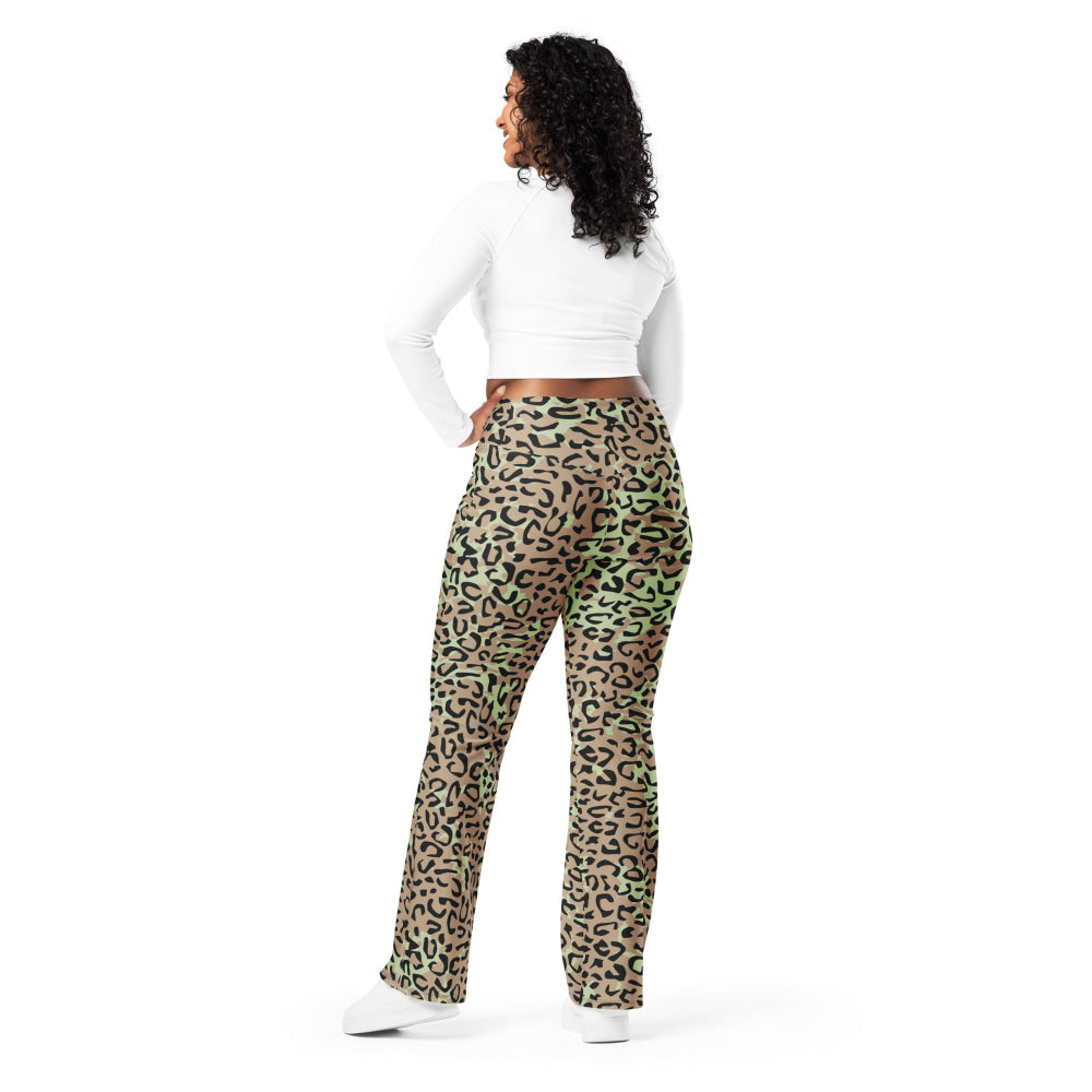 Congo (Zaire) Leopard Spot CAMO Flare leggings - Womens Leggings