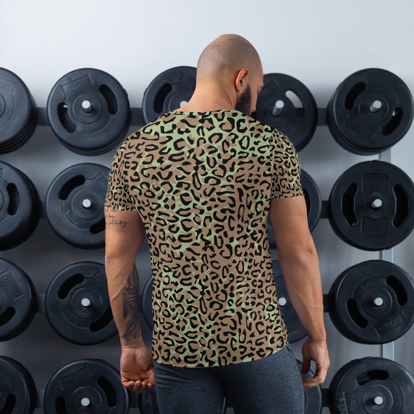 Congo (Zaire) Leopard Spot CAMO Mens Athletic T-shirt - T-Shirts