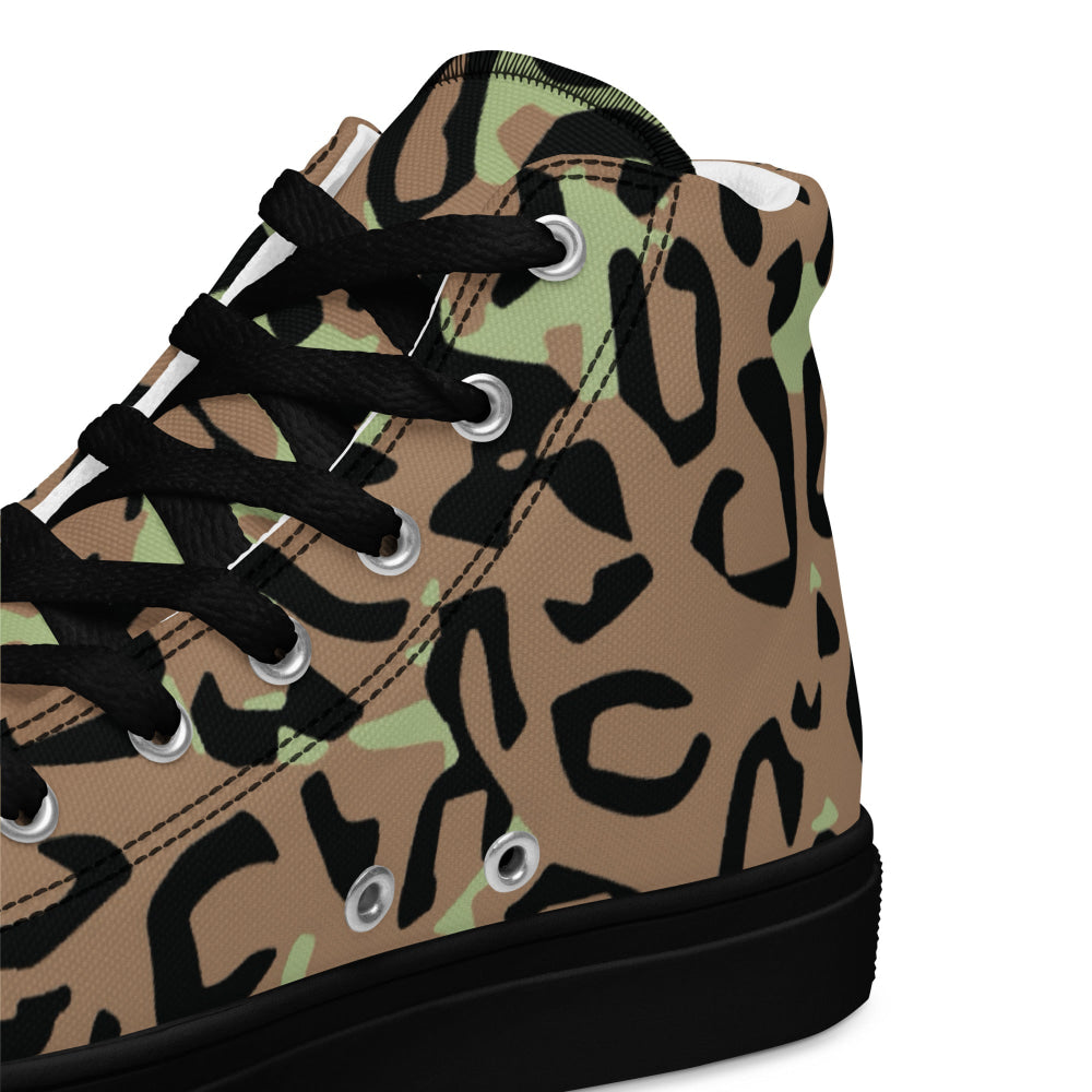 Congo (Zaire) Leopard Spot CAMO Men’s high top canvas shoes - Mens High Top Canvas Shoes