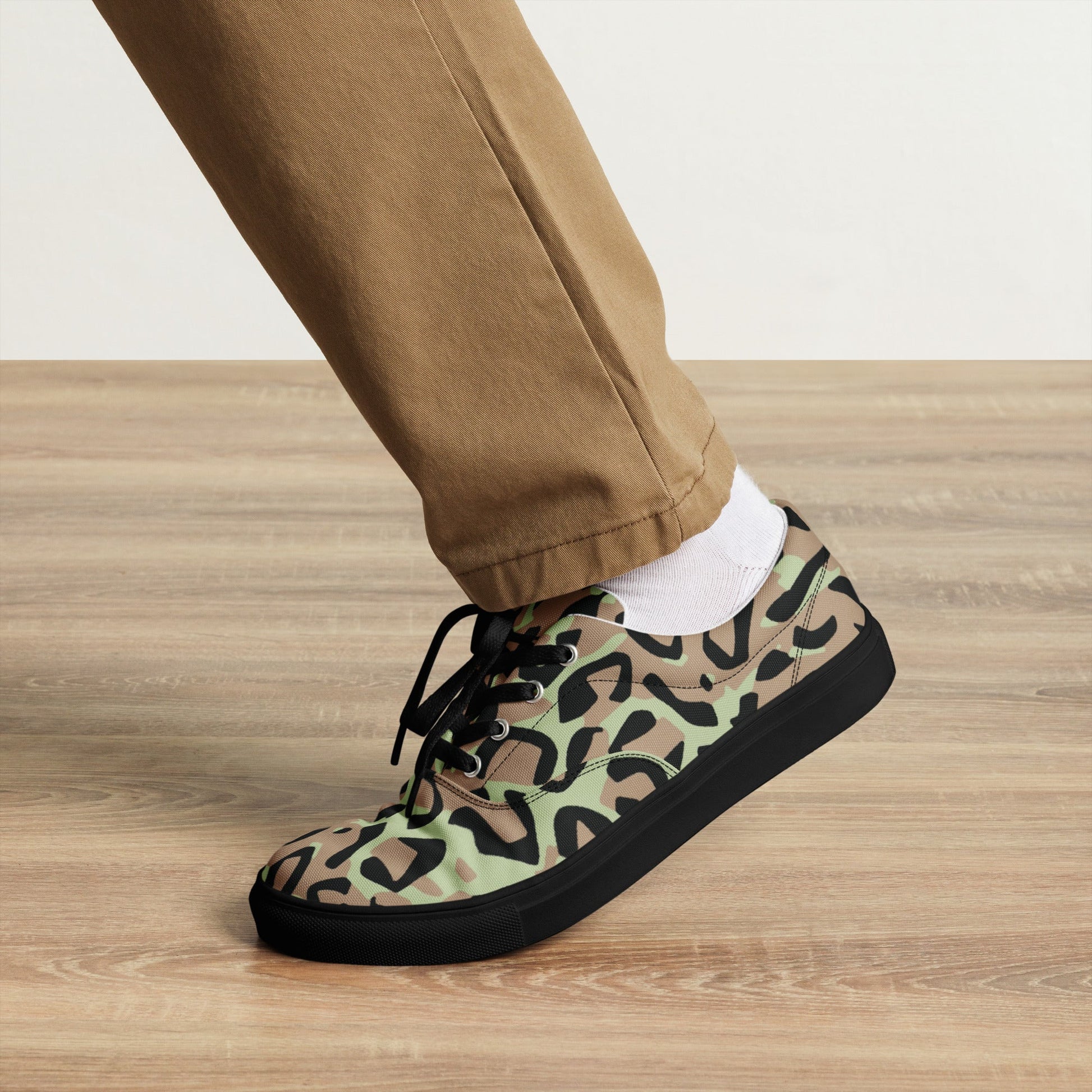 Congo (Zaire) Leopard Spot CAMO Mens Lace-Up Canvas Shoes - Lace-up