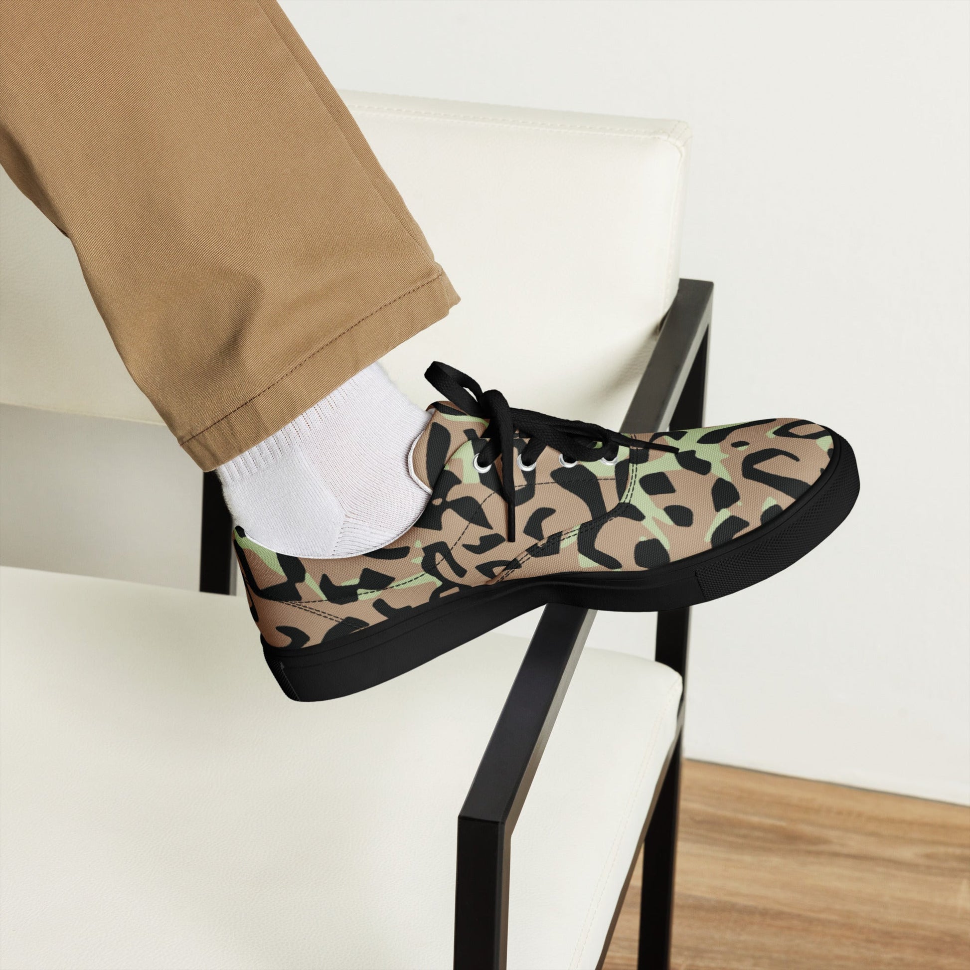 Congo (Zaire) Leopard Spot CAMO Mens Lace-Up Canvas Shoes - Lace-up