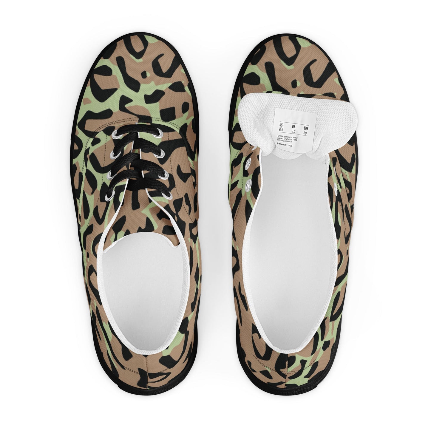 Congo (Zaire) Leopard Spot CAMO Mens Lace-Up Canvas Shoes - Lace-up