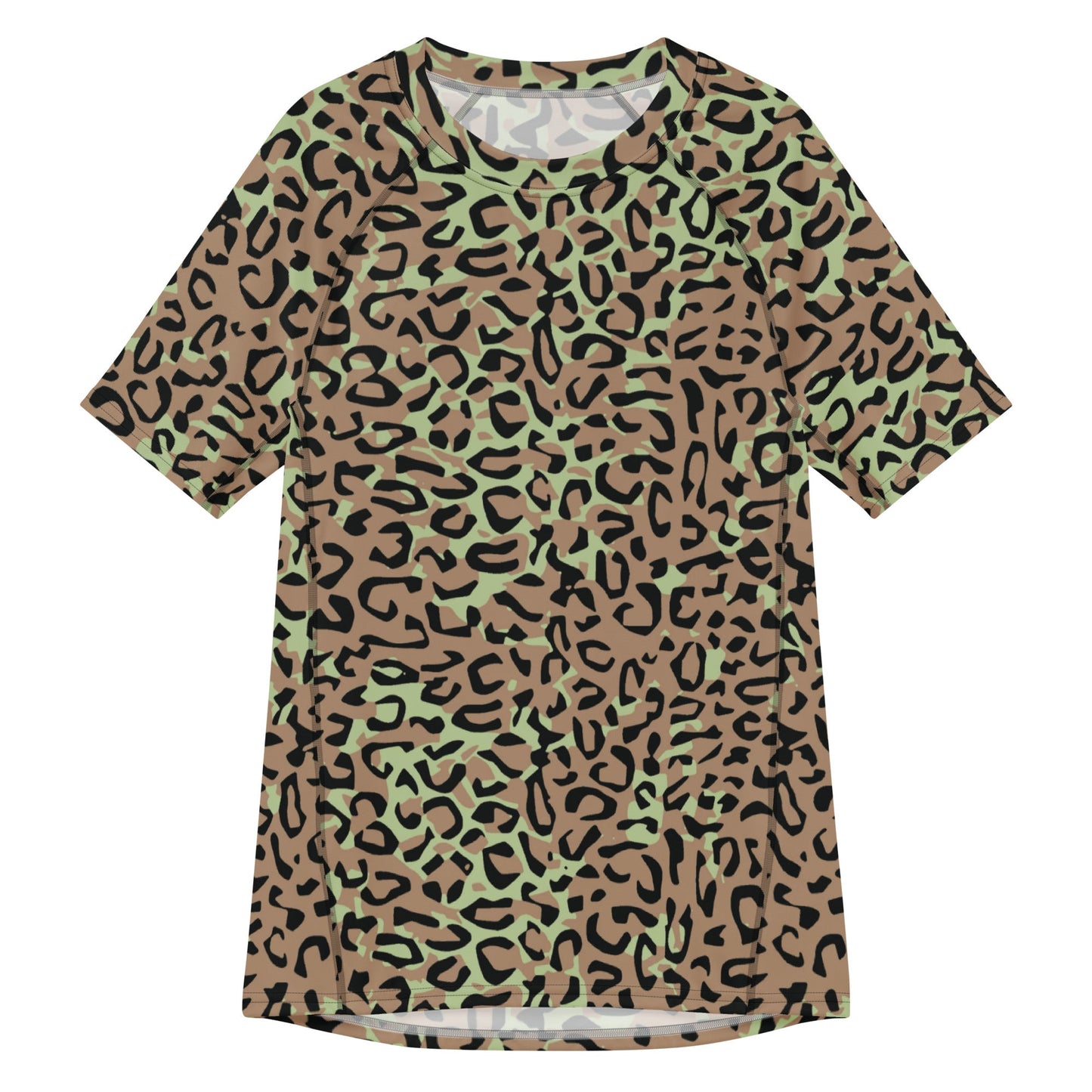 Congo (Zaire) Leopard Spot CAMO Mens Short-Sleeve Rash Guard - 2XS