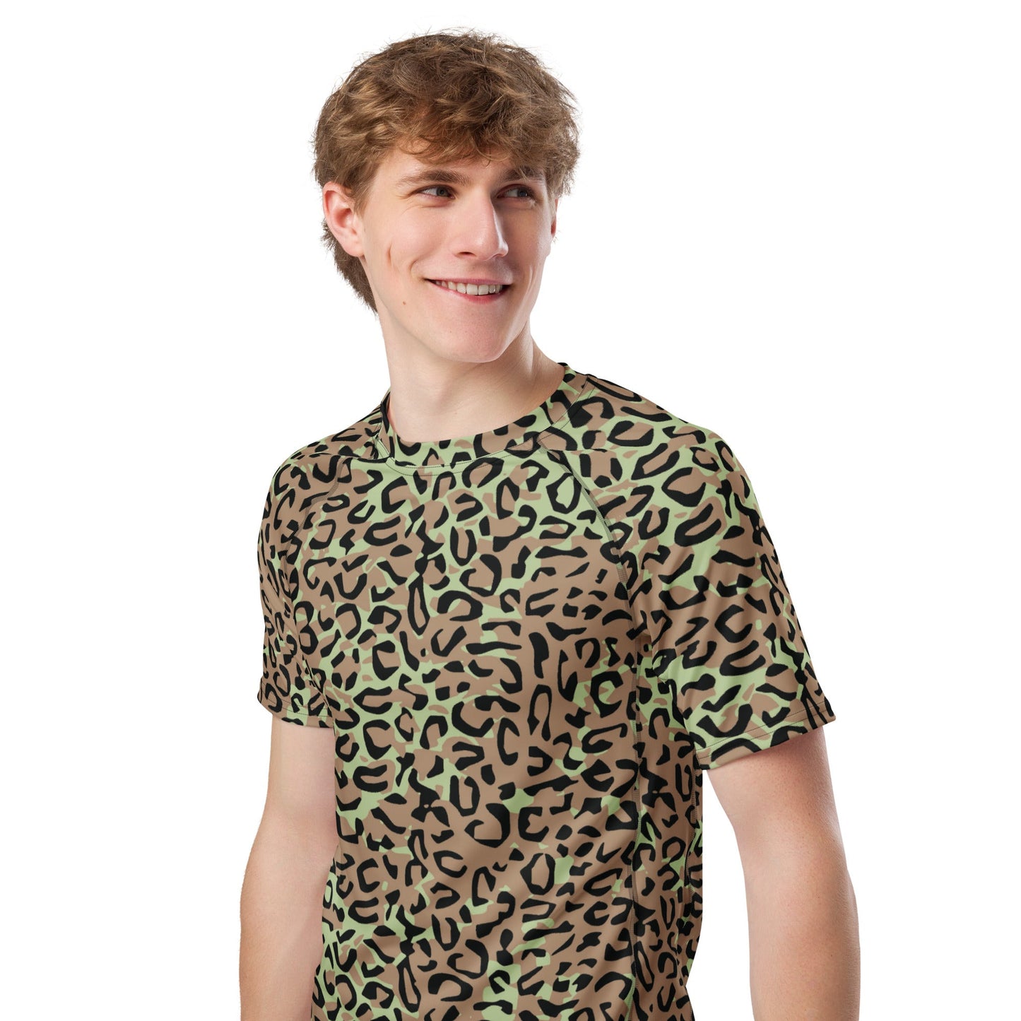 Congo (Zaire) Leopard Spot CAMO Mens Short-Sleeve Rash Guard