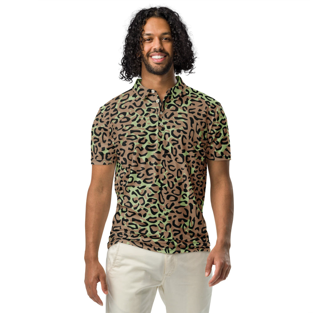 Congo (Zaire) Leopard Spot CAMO Men’s slim fit polo