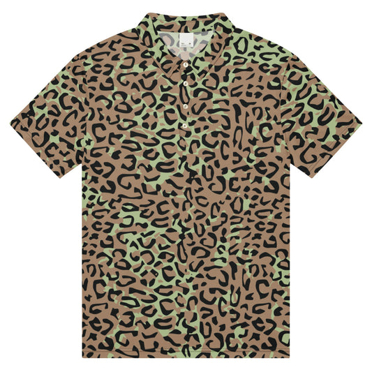 Congo (Zaire) Leopard Spot CAMO Men’s slim fit polo - XS - Mens Slim Fit Polo