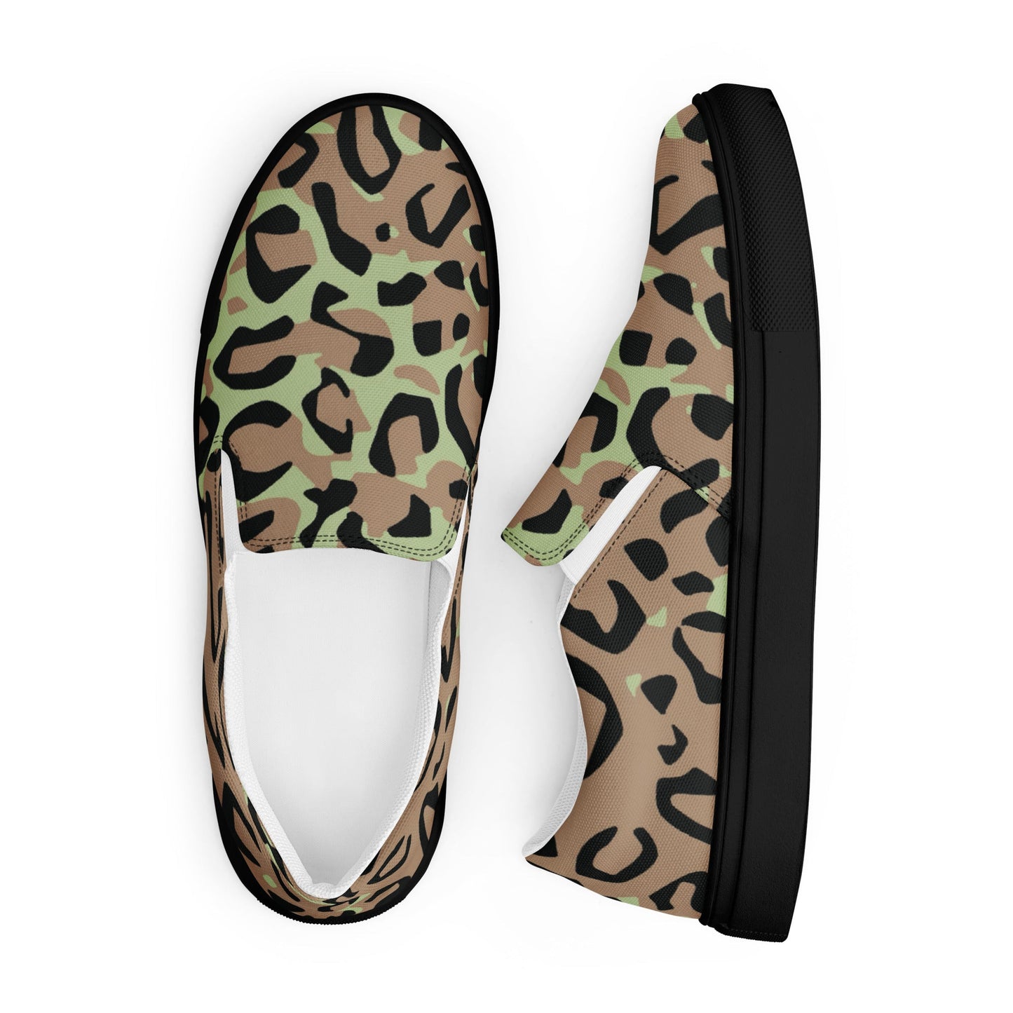 Congo (Zaire) Leopard Spot CAMO Mens Slip-On Canvas Shoes