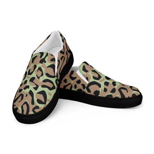 Congo (Zaire) Leopard Spot CAMO Mens Slip-On Canvas Shoes - 5