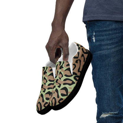 Congo (Zaire) Leopard Spot CAMO Mens Slip-On Canvas Shoes