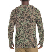 Leopard Spot Zaire CAMO Mens Sunscreen Sports Hoodie With Thumb Holes