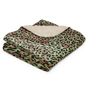 Leopard Spot Zaire CAMO Sherpa Blanket