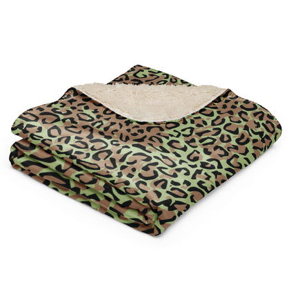 Congo (Zaire) Leopard Spot CAMO Sherpa Blanket