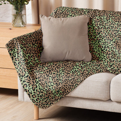 Congo (Zaire) Leopard Spot CAMO Sherpa Blanket