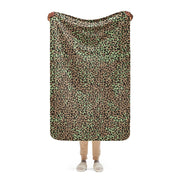 Leopard Spot Zaire CAMO Sherpa Blanket - 37″×57″