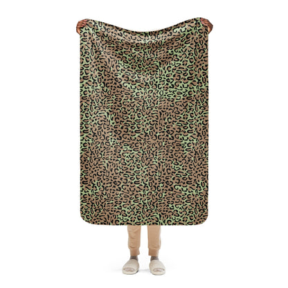 Congo (Zaire) Leopard Spot CAMO Sherpa Blanket - 37″×57″