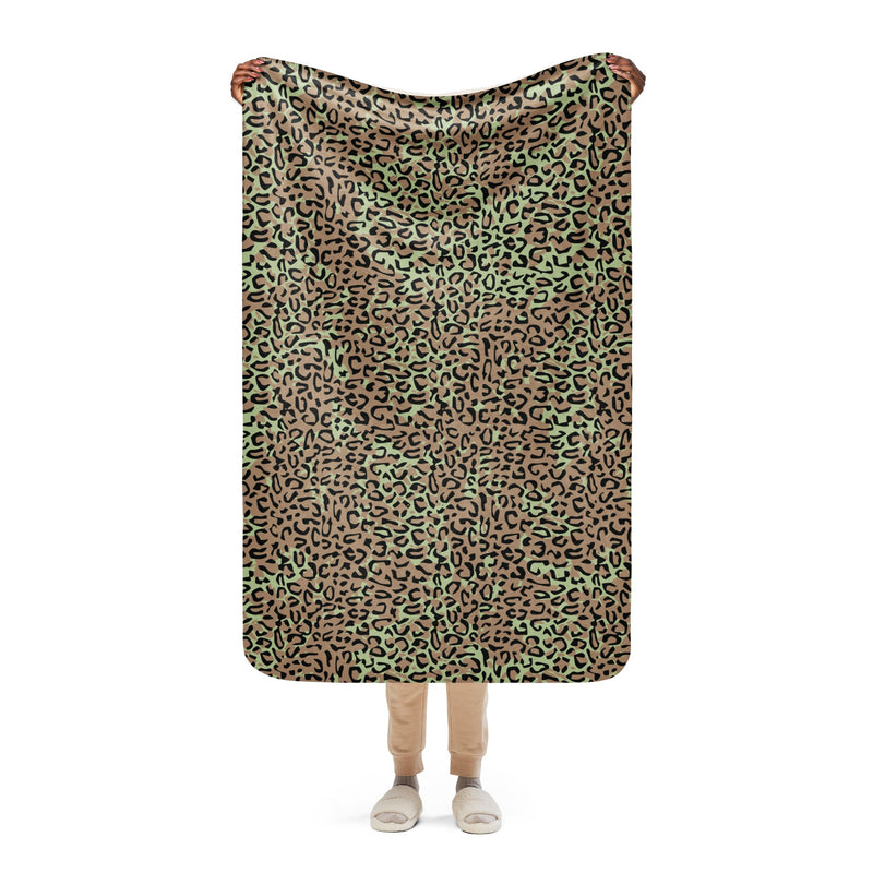 Leopard Spot Zaire CAMO Sherpa Blanket - 37″×57″