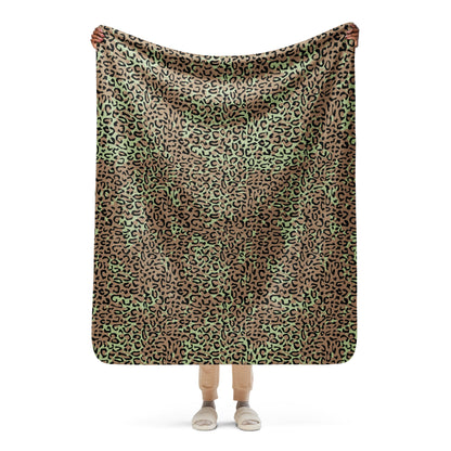 Congo (Zaire) Leopard Spot CAMO Sherpa Blanket - 50″×60″