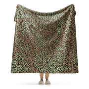 Leopard Spot Zaire CAMO Sherpa Blanket - 60″×80″