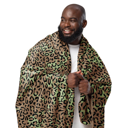 Congo (Zaire) Leopard Spot CAMO Sherpa Blanket