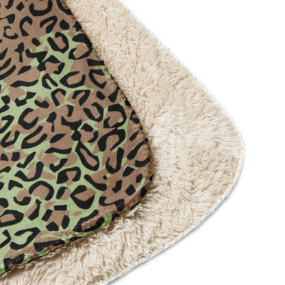 Congo (Zaire) Leopard Spot CAMO Sherpa Blanket