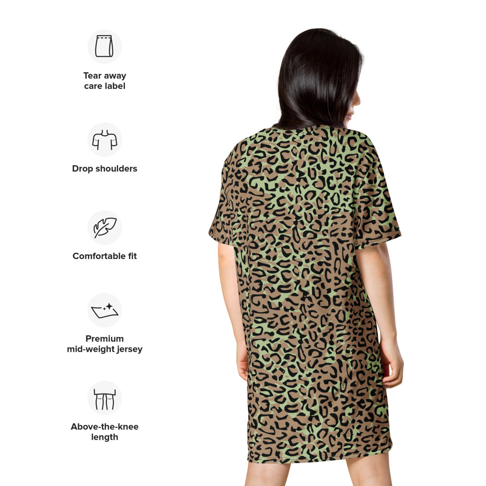 Congo (Zaire) Leopard Spot CAMO T-shirt dress - Womens T-Shirt Dress