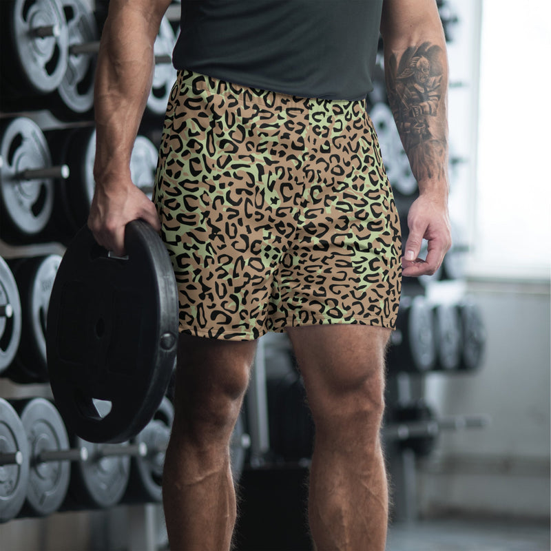 Leopard Spot Zaire CAMO Unisex Athletic Long Shorts - 2XS
