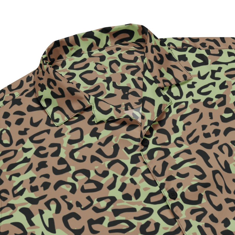 Leopard Spot Zaire CAMO Unisex Short-Sleeve Button Shirt - Button-Up