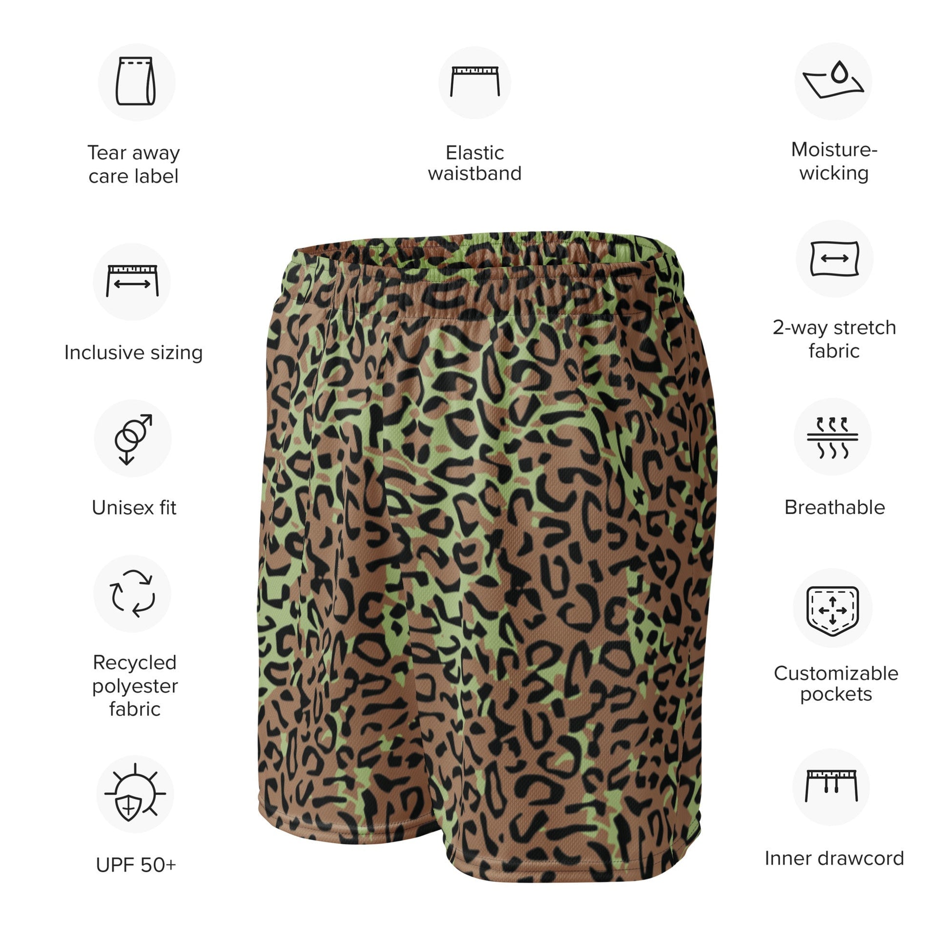 Congo (Zaire) Leopard Spot CAMO Unisex Mesh Shorts