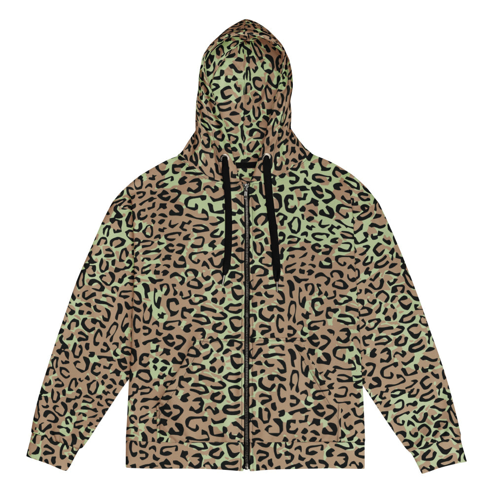 Congo (Zaire) Leopard Spot CAMO Unisex zip hoodie - 2XS - Zip Hoodie