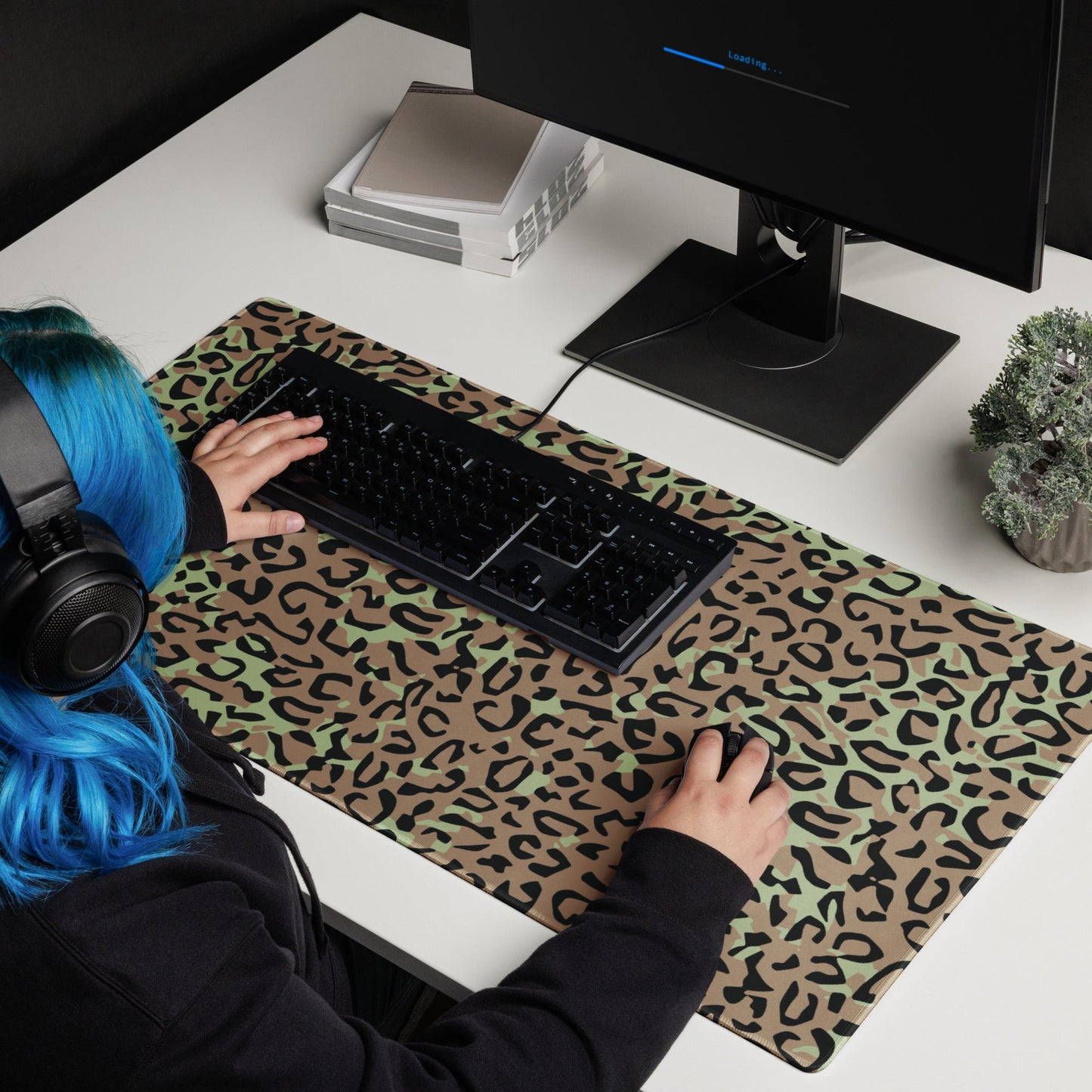 Congo (Zaire) Leopard Spot CAMO Universal Large Desk Pad