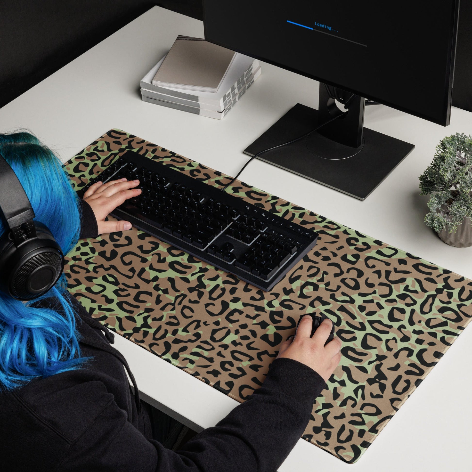 Congo (Zaire) Leopard Spot CAMO Universal Large Desk Pad