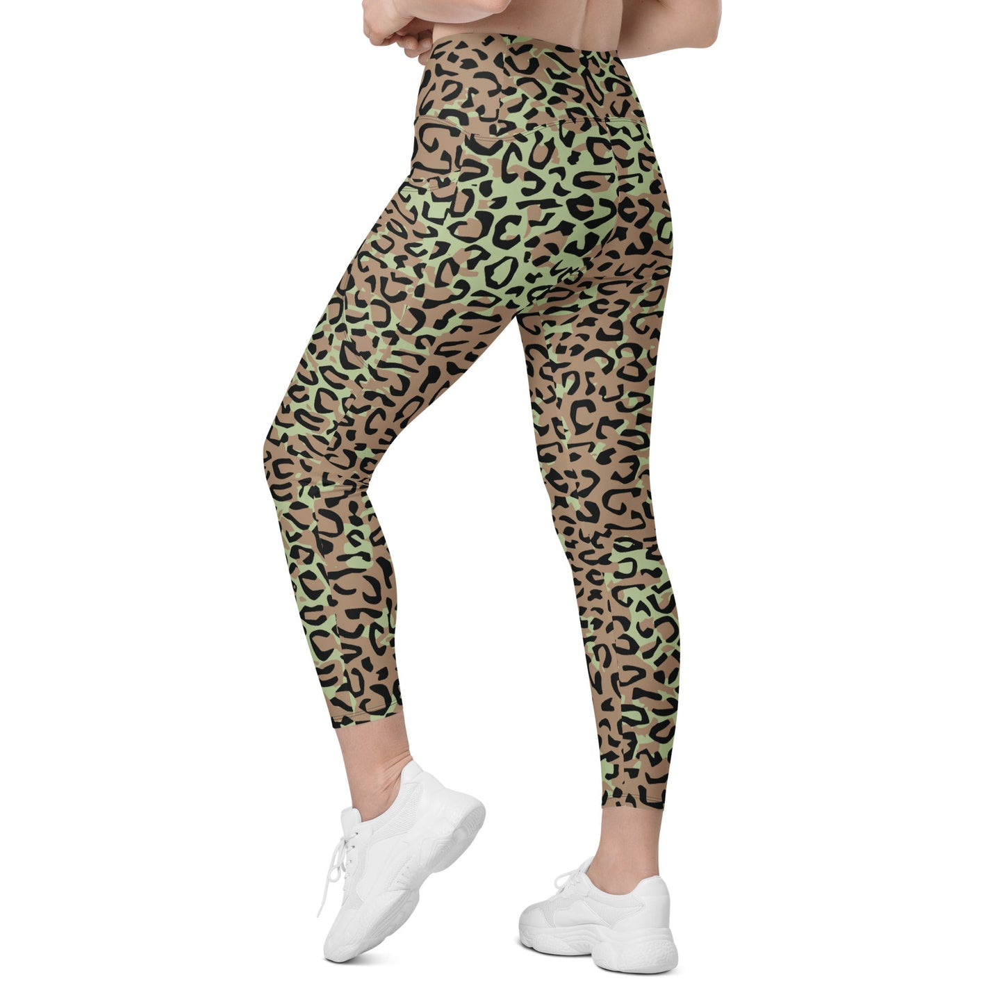 Congo (Zaire) Leopard Spot CAMO Womens Leggings with Pockets