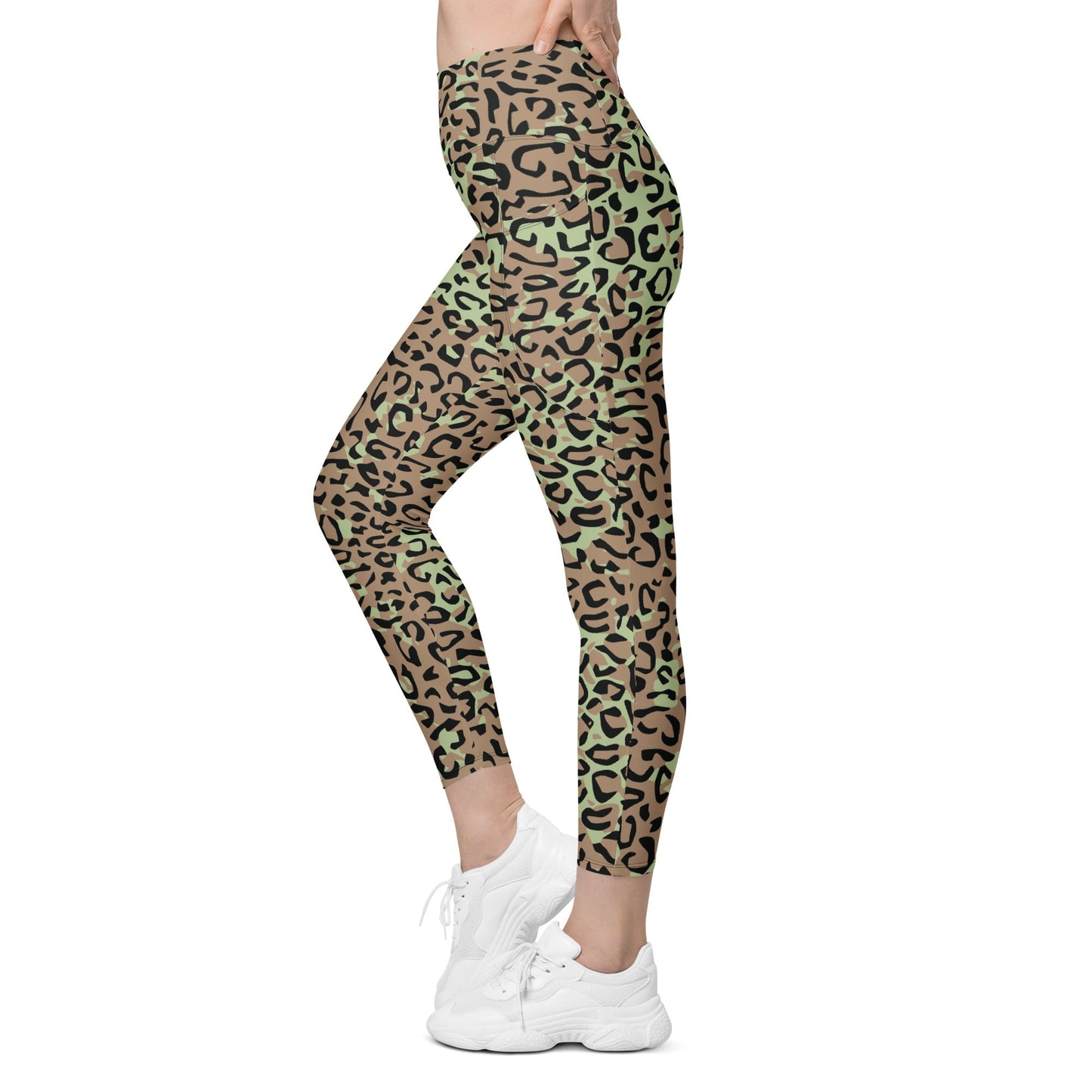 Congo (Zaire) Leopard Spot CAMO Womens Leggings with Pockets