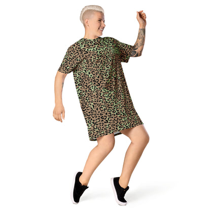 Congo (Zaire) Leopard Spot CAMO Womens T-Shirt Dress