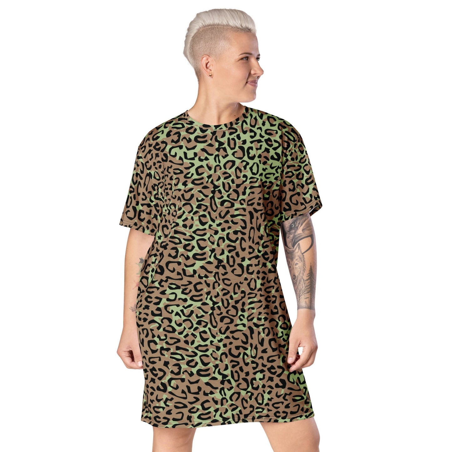 Congo (Zaire) Leopard Spot CAMO Womens T-Shirt Dress