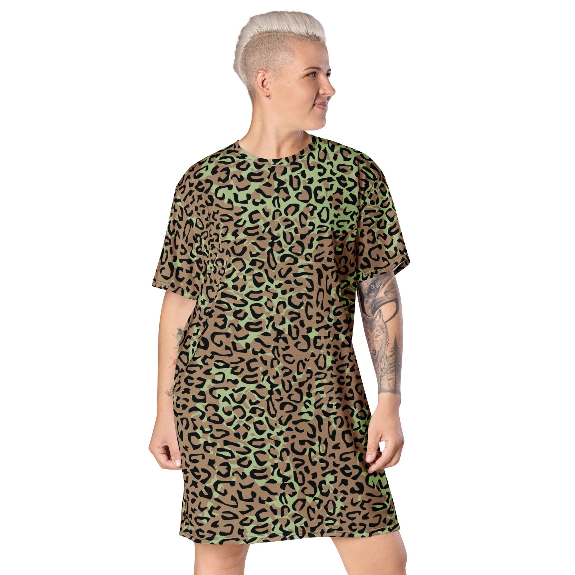 Congo (Zaire) Leopard Spot CAMO Womens T-Shirt Dress