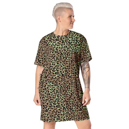 Congo (Zaire) Leopard Spot CAMO Womens T-Shirt Dress
