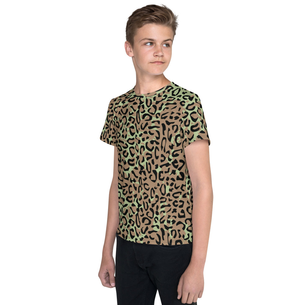 Congo (Zaire) Leopard Spot CAMO Youth crew neck t-shirt - Crew Neck T-shirt