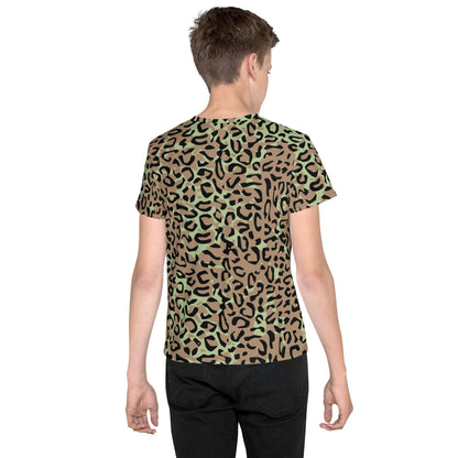 Congo (Zaire) Leopard Spot CAMO Youth crew neck t-shirt - Crew Neck T-shirt