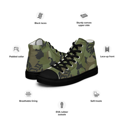 Cuban Elm Leaf Special Troops CAMO Mens high top canvas shoes - High Top Canvas Shoes