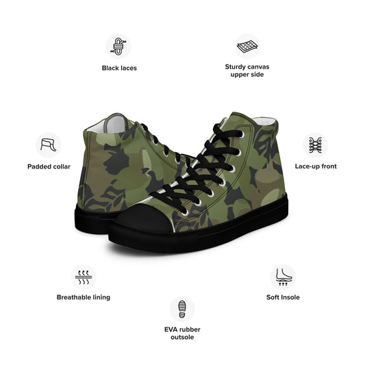 Cuban Elm Leaf Special Troops CAMO Mens high top canvas shoes - High Top Canvas Shoes